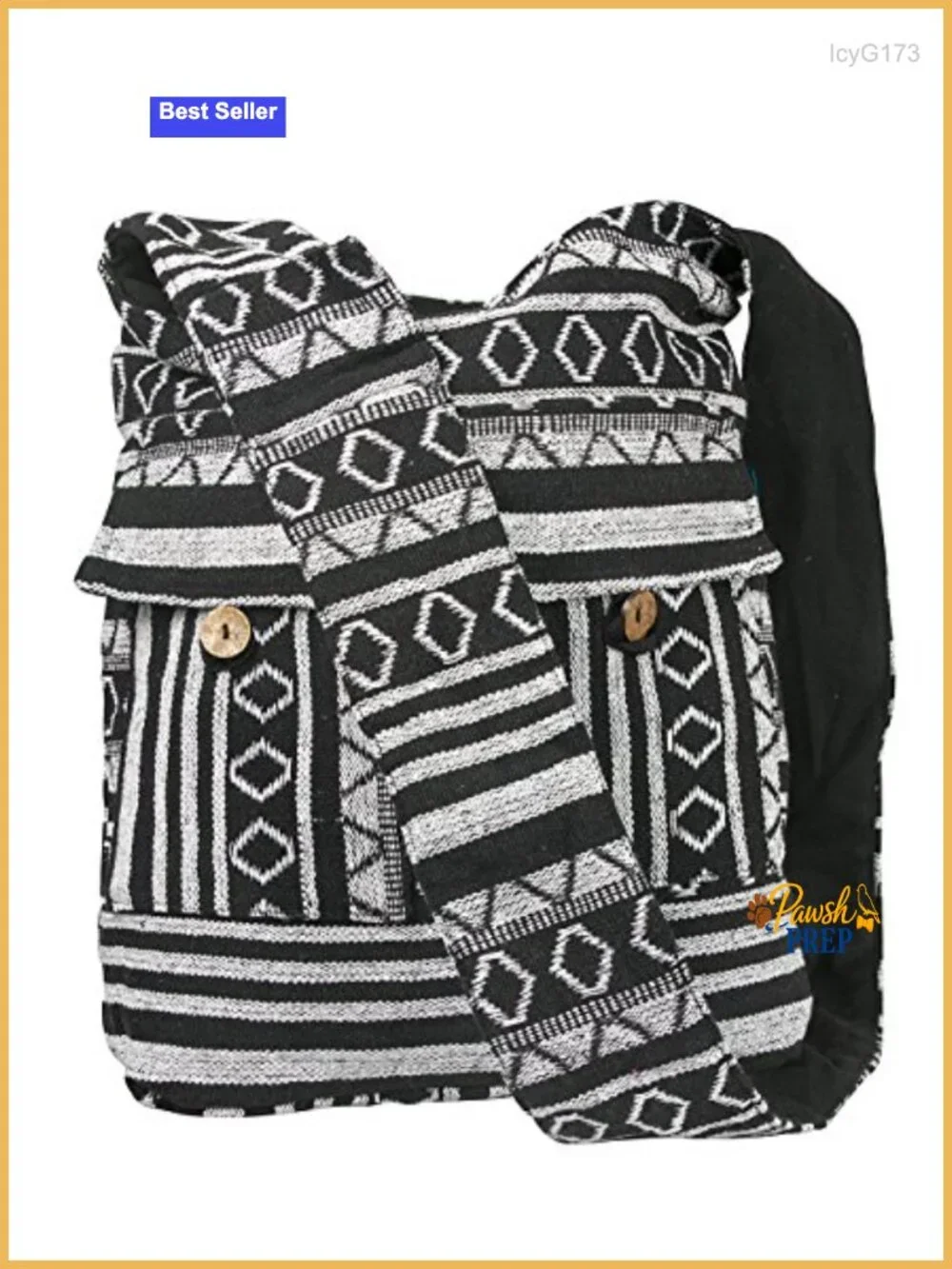 Handwoven Cotton Crossbody Hobo Bag with Pockets